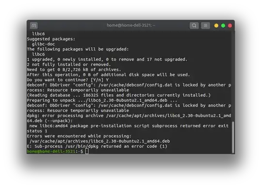 Terminal message