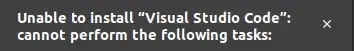 error while installing an app