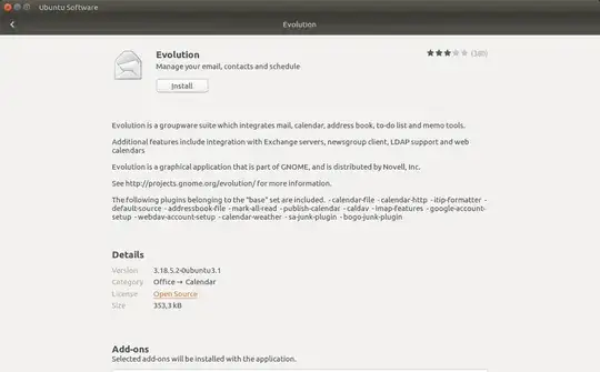 Evolution on Software Center