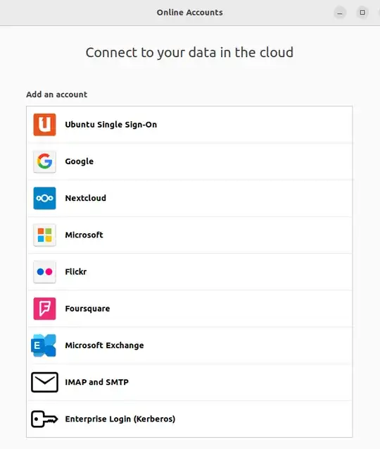 Working internet connection in "Online Accounts"