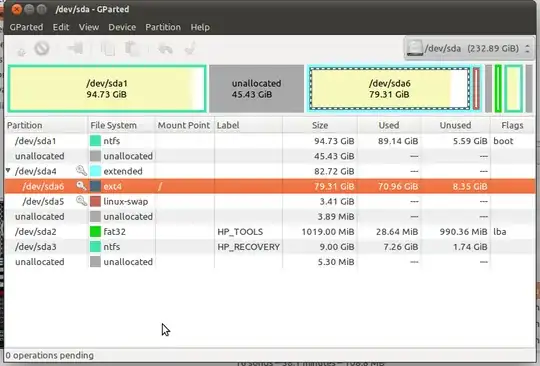a screenshot of my current disk