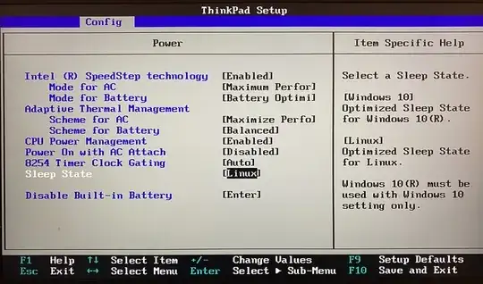 ThinkPad Setup screenshot