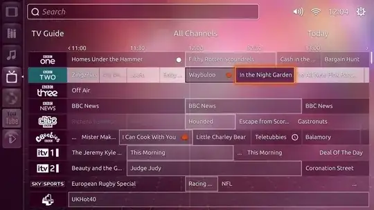 Screenshot of TV Guide lens