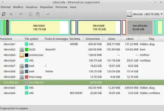 gparted screenshot
