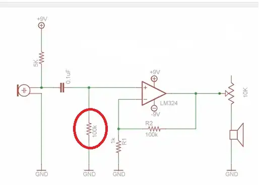 Simple microphone-speaker circuit