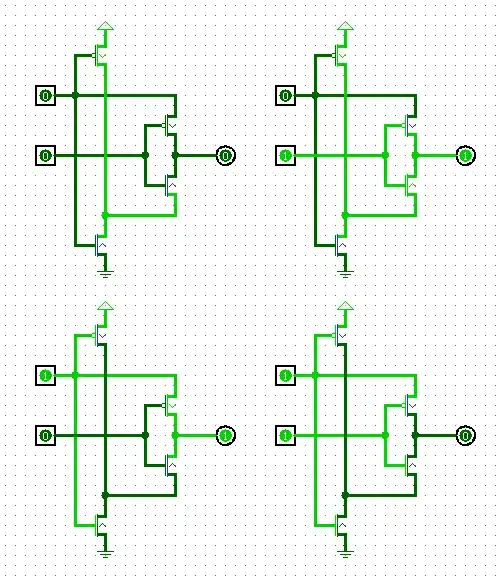XOR with four transistors