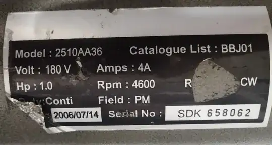 Motor Nameplate