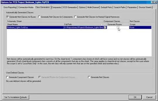 Altium Project Options Class Generation Rooms