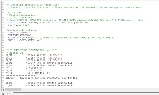 error message from PSpice