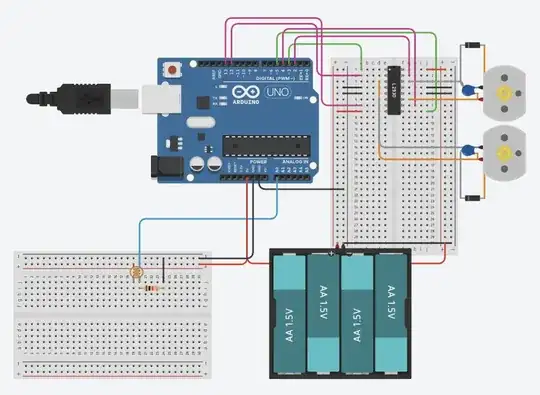 Circuit in Tinkercad