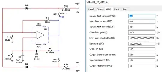 op amp configuration values