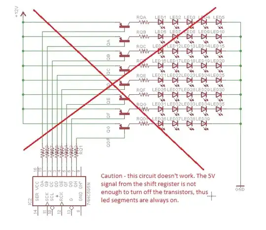My failed attempt at a PNP common cathode 7 display driver
