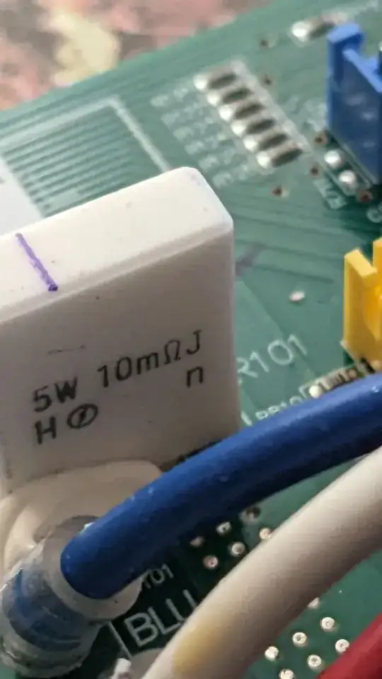 photo of component marked 5W 10mΩJ