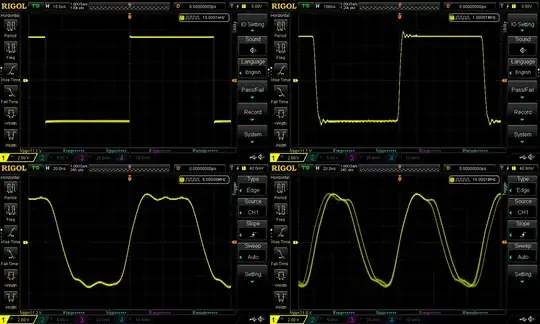 FY3200S square waves at various frequencies