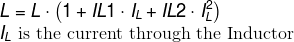 Inductor current coefficient formula