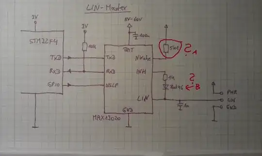 Schematic with markes question