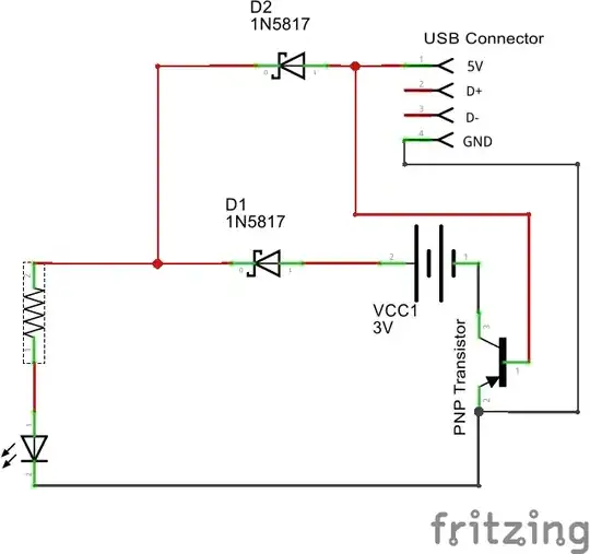 Circuit with diodes and PNP transistor