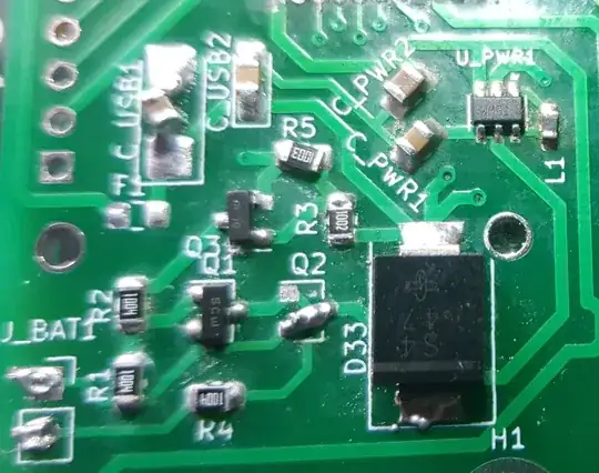 Picture of the PCB's power conversion area