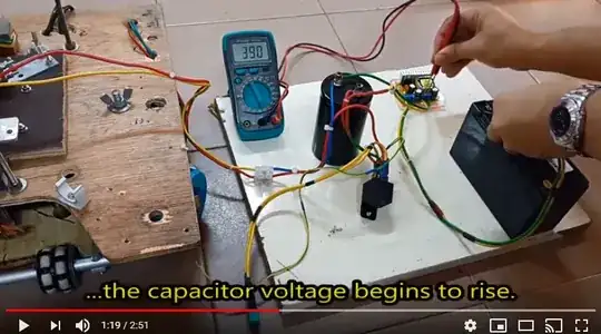 Video frame where 390 volts is measured