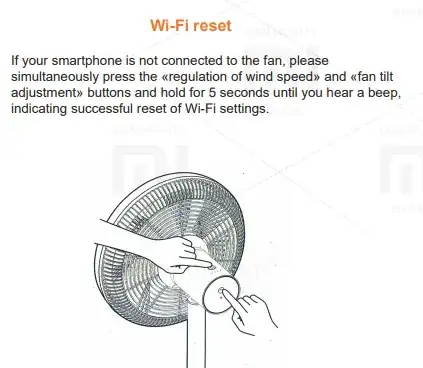 Xiaomi fan WiFi reset