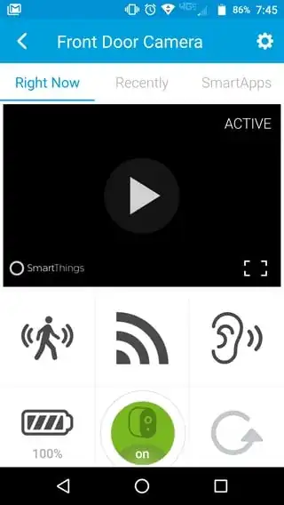 SmartThings Camera Status