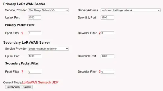 Gateway's LoRaWAN setup