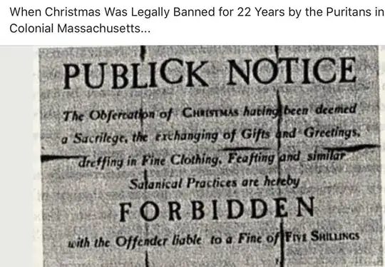 Public notice banning Christmas