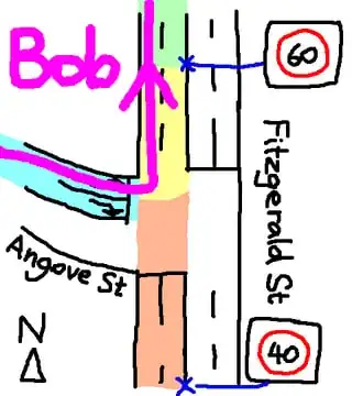Bob turning left from Angove St onto Fitzgerald St northbound