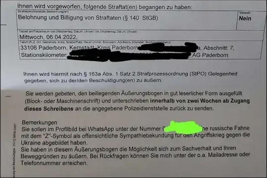 Letter from the police