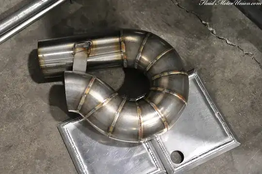 pie cut exhaust