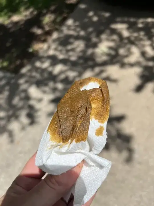 brown fluid on paper towel