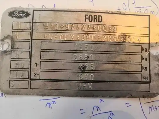 Ford focus engine bay plaque
