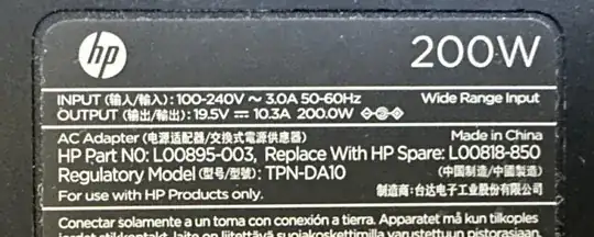 Laptop charger specs
