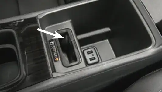 inside the arm console of a 2019 Buick Regal