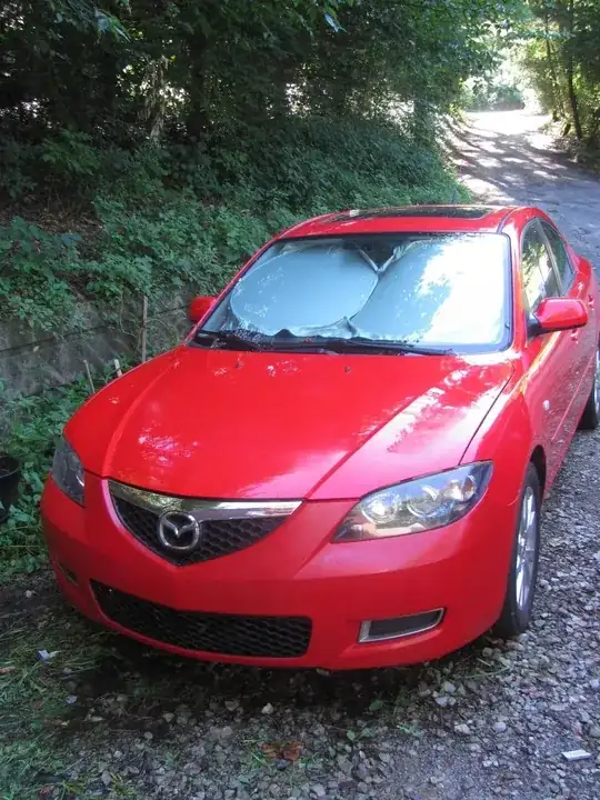Painted new bumper cover on Mazda 3
