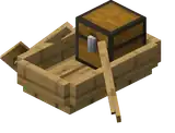 Oak Boat with Chest.png: Infobox image for Boat with Chest the item entity in Minecraft