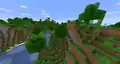 Two balloon oak and small jungle trees on the border of a jungle.