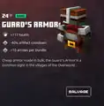 Guard's armor within the inventory.