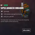 Spelunker armor within the inventory.