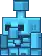 Hologram of a copper golem in the Eerie Mojang Office Party.