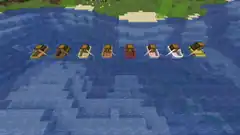 This photo shows all the types of boats with chests.