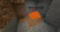 A poppy generated next to lava underground.