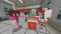 A person buying stuff in a store from Hello Kitty.