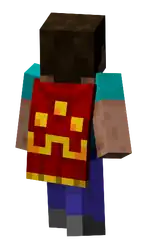 Hero Cape Worn MCD.png: Infobox image for Hero Cape the dungeons cosmetic in Minecraft