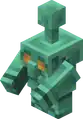 Oxidized Copper golem holding an invisible item