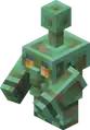 Weathered copper golem holding an invisible item