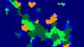 A biome map tweeted by Notch, showcasing work-in-progress biome generation for Beta 1.8.