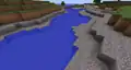 A gravel beach prior to Java Edition Beta 1.8.