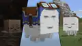 Dried ghast, ghastling and happy ghast with blue harness