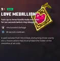 A love medallion within the inventory.
